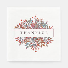 Burgundy Berries & Lövs Anpassade Botaniskt Pappersservett