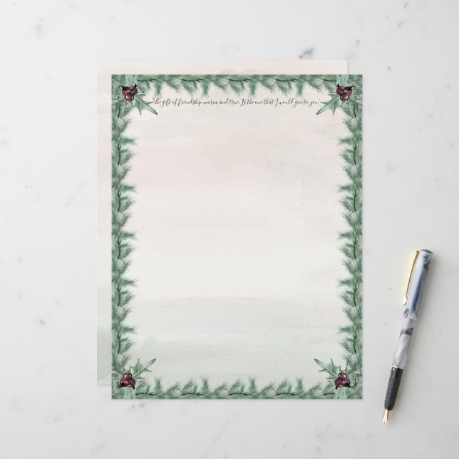 Burgundy Berry Holly Gräs jul (Fram/Back In Situ)