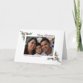 Burgundy Berry & Holly-julfoto Helgkort