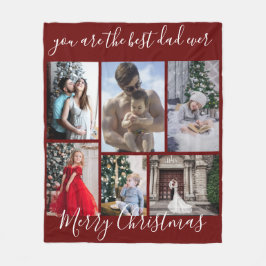 Burgundy Best Pappa någonsin God jul Fleecefilt