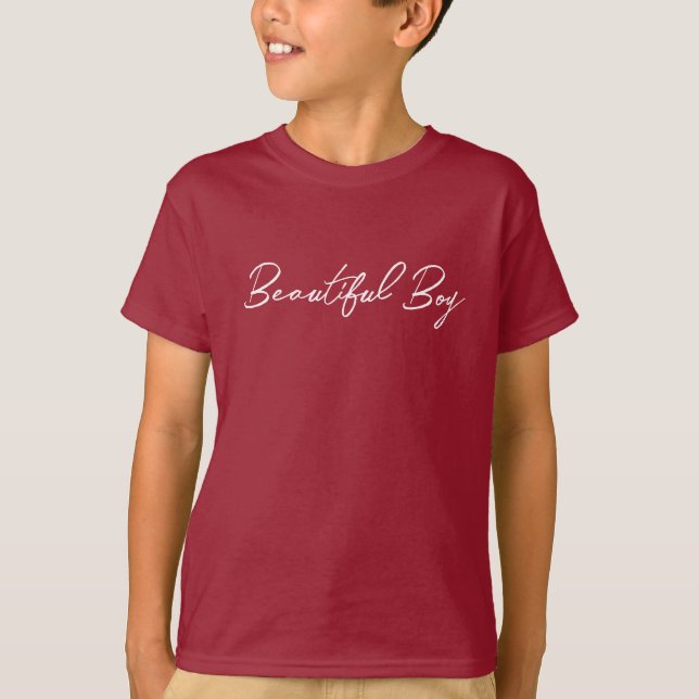 Burgundy Bevackra Boy Stil Gift Kids T-Shirt (Framsida)