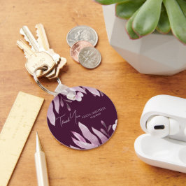 Burgundy Big Löv Bröllop Tack Nyckelring