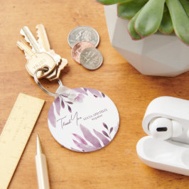 Burgundy Big Löv Bröllop Tack Nyckelring