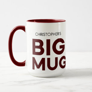 Burgundy Big Mugg   Huge Mugg   Anpassat namn Mugg