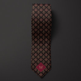 Burgundy & Black Arabesque Monogram Slips