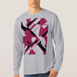 Burgundy Black Diagonal Geometric Art MCM-inspirer T Shirt