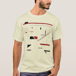 Burgundy Black Grått Geometric Abstrakt MCM-utseen T Shirt