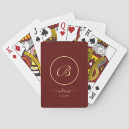Burgundy Black Guld Personlig & Namn namnteckning Casinokort