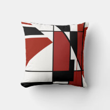 Burgundy Black på vit geometrisk abstrakt design