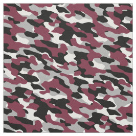 Burgundy, Black, White och Grått Camo Tyg