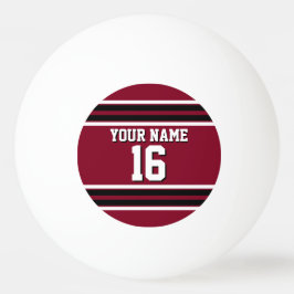 Burgundy Black Wht Team Jersey Anpassningsbar Numb Pingisboll