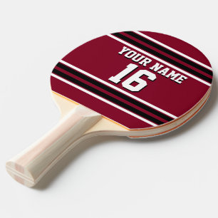 Burgundy Black Wht Team Jersey Anpassningsbar Numb Pingisracket