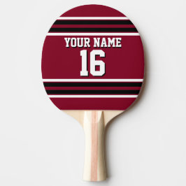 Burgundy Black Wht Team Jersey Anpassningsbar Numb Pingisracket