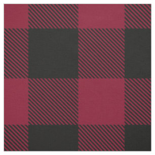 Burgundy Black XXL Buffalo Check Plaid Tartan Tyg