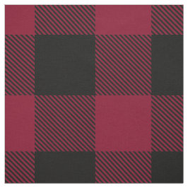 Burgundy Black XXL Buffalo-kontroll Tartan Tyg