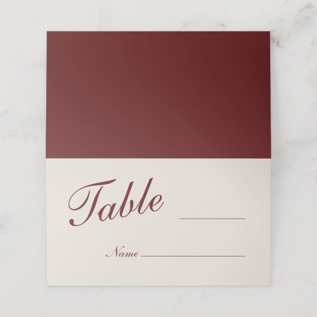 Burgundy Blank Wedding Place Cards Placeringskort (Utvändigt utvikt)
