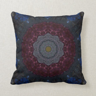 Burgundy & blåttKaleidoscopedekorativ kudde