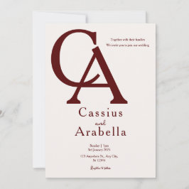 Burgundy Bliss: Version 3 bröllopsinbjudan Inbjudningar