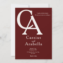 Burgundy Bliss: Version 4 bröllopsinbjudan Inbjudningar