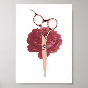 Burgundy-blomma i hårstrumpan i Stylist och Ro-Gu Poster