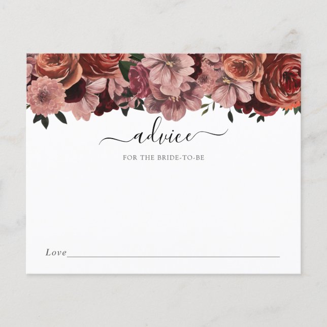 Burgundy Blommigt Advice for the Bride to be (Framsida)