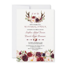 Burgundy  Blommigt Antlers Rehearsal Middag