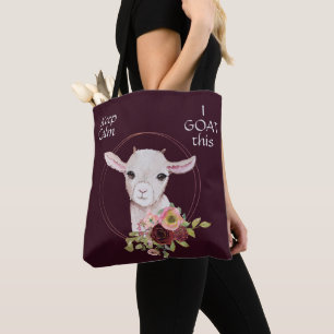 Burgundy Blommigt Baby Goat Tygkasse
