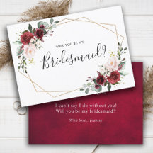 Burgundy  Blommigt blir du min bridesmaid
