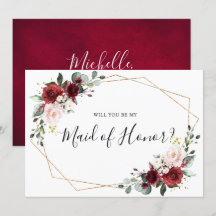 Burgundy  Blommigt blir du min Maid of honor