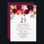 Burgundy Blommigt Boho 21:a födelsedagen Party Inb Inbjudningar<br><div class="desc">Burgundy Blommigt Boho 21:a födelsedagen Party Matching-samling i Niche- och Nest-butiken. Boho chic burgundröd vit vattenfärgsfärgad blommigt Vackermålad vattenfärgsillustration med</div>
