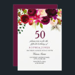 Burgundy Blommigt Boho 50 Födelsedagsfesten Inbjud Inbjudningar<br><div class="desc">Burgundy Blommigt Boho 50 Födelsedagsfest Matching-samling i Niche- och Nest-butiken. Boho chic burgundröd vit vattenfärgsfärgad blommigt Vackermålad vattenfärgsillustration med</div>