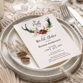 Burgundy Blommigt Boho Hunt är över Möhippan Inbjudningar