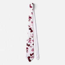 Burgundy Blommigt Bröllop Necktie Slips