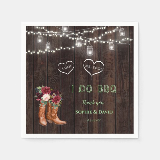 Burgundy  Blommigt CowboyBoots efter att jag gjort Pappersservett (Framsidan)