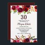 Burgundy Blommigt Elegant 30års födelsedag Party I Inbjudningar<br><div class="desc">Burgundy Blommigt Elegant 30års födelsedag Party Inbjudan Se matchningssamling i Niche och Nest Store</div>