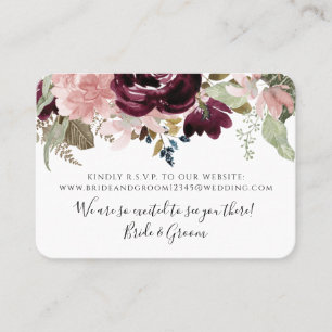 Burgundy Blommigt Elegant Dusty Rosa Foliage Bröl Visitkort