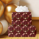 Burgundy Blommigt Elegant Peony Monogram Bröllop Presentpapper<br><div class="desc">Vackra burgundrött blommigt bröllop som omsluter papper med en underbar vattenfärgsblomma och mönster med parets namn personlig i cirklarna. Ett elegant bröllop som är pappert i höst tillfälle.</div>