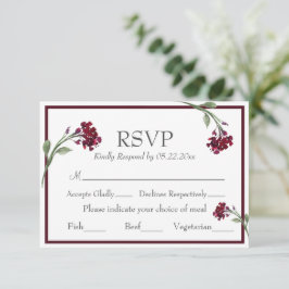 Burgundy Blommigt Elegant Rustic Watercolor OSA