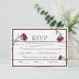 Burgundy Blommigt Elegant Rustic Watercolor OSA