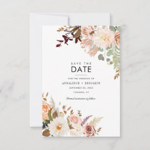 Burgundy Blommigt Eucalyptus Greenery Pastel Spara Datumet