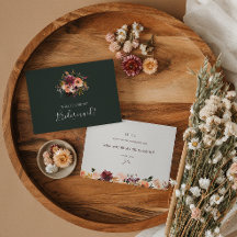 Burgundy-Blommigt | Frieri kort för Grönt Bridesma