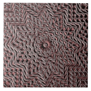 Burgundy Blommigt Geometric Ceramic Tile Kakelplatta