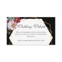 Burgundy Blommigt Guld Black Bröllop webbplats