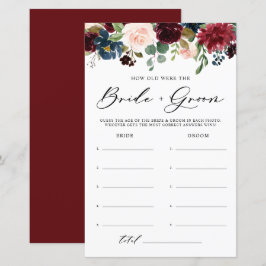 Burgundy Blommigt Hur gammal var Bride och Groom G