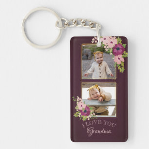 Burgundy Blommigt I Kärlek You Grandma Photo Coll