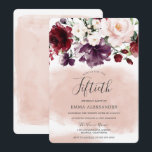 Burgundy-Blommigt Kvinnor i 50:e Födelsedagsfeste Inbjudningar<br><div class="desc">Burgundy Blommigt Womans 50:e Födelsedagsfest inbjudan Se matchande samling i Niche and Nest Store Vi har också många andra inbjudningar och samlingar.</div>