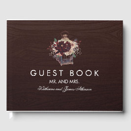 Burgundy Blommigt Lantern Rustic Fall Wedding Gästböcker