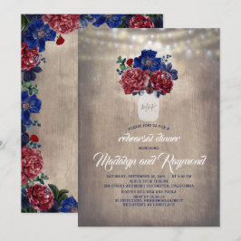 Burgundy Blommigt Mason Burk Rustic Rehearsal Midd Inbjudningar