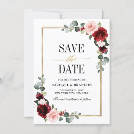 Burgundy  Blommigt Modern Geometric Bröllop