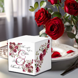 Burgundy Blommigt Modern "Nattdagen före" Bröllop Presentaskar